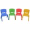 Kids Stackable Chairs Set of 4 HDPE Blue Red Yellow Green 3-8 Years